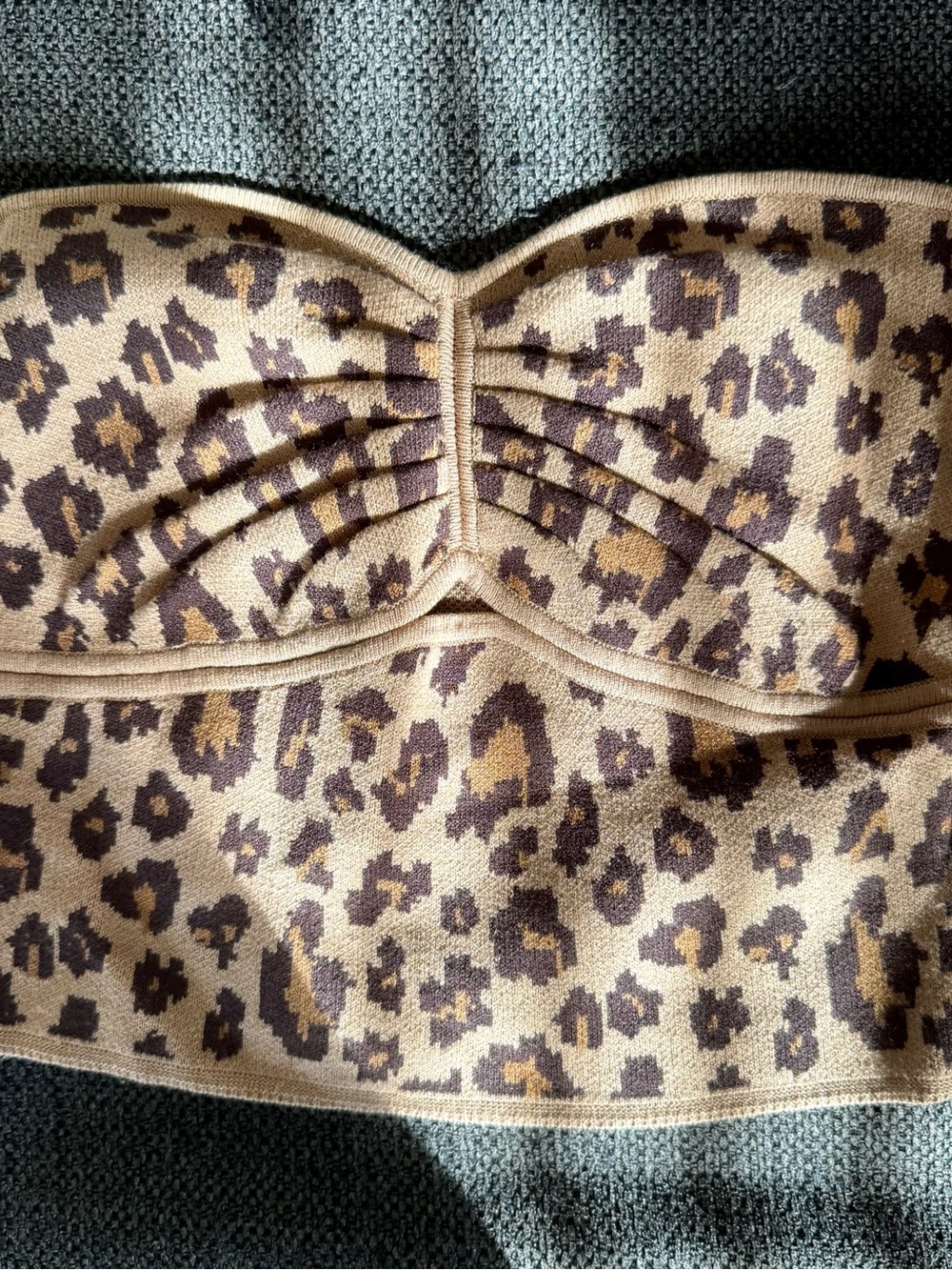 American Eagle Leopard Print Sweater Knit Tube Top | Size M